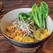 Yellow Noodle Soup with Wonton